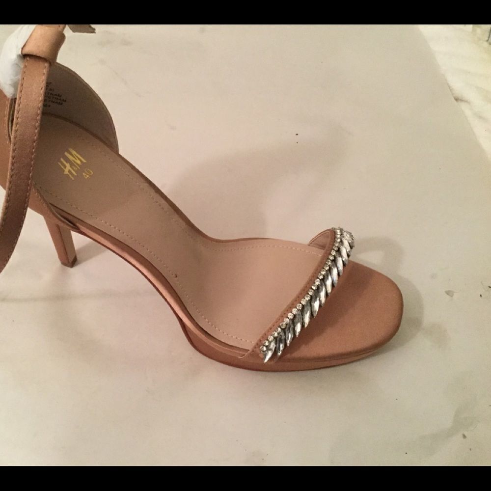 New H&M Satin Strappy Sandals Stiletto Heels